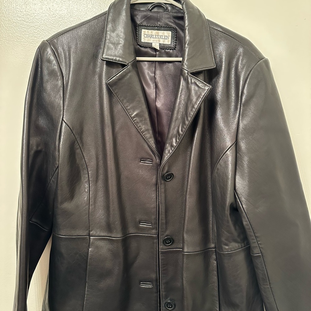 Charles Klein Black Leather Jacket